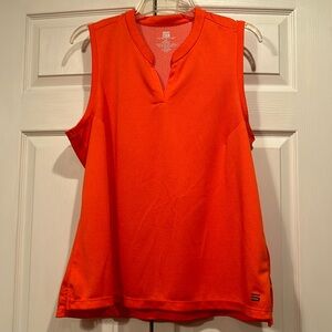 Three Sixty Six sz 2XL - Orange Sleeveless Athletic Top -Waffle Fabric Open Hem